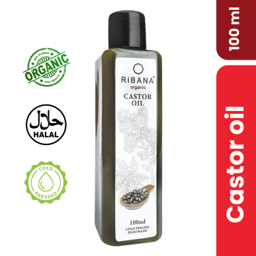 RiBANA Organic Castor Oil 100ml bottle for hair protection and regrowth.