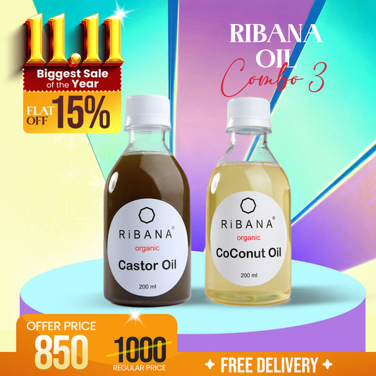 Ribana Oil Combo ( Coconut Oil 200ml and Castor Oil 200ml )