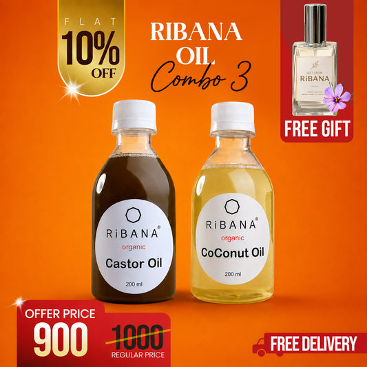 Ribana Oil Combo ( Coconut Oil 200ml and Castor Oil 200ml )