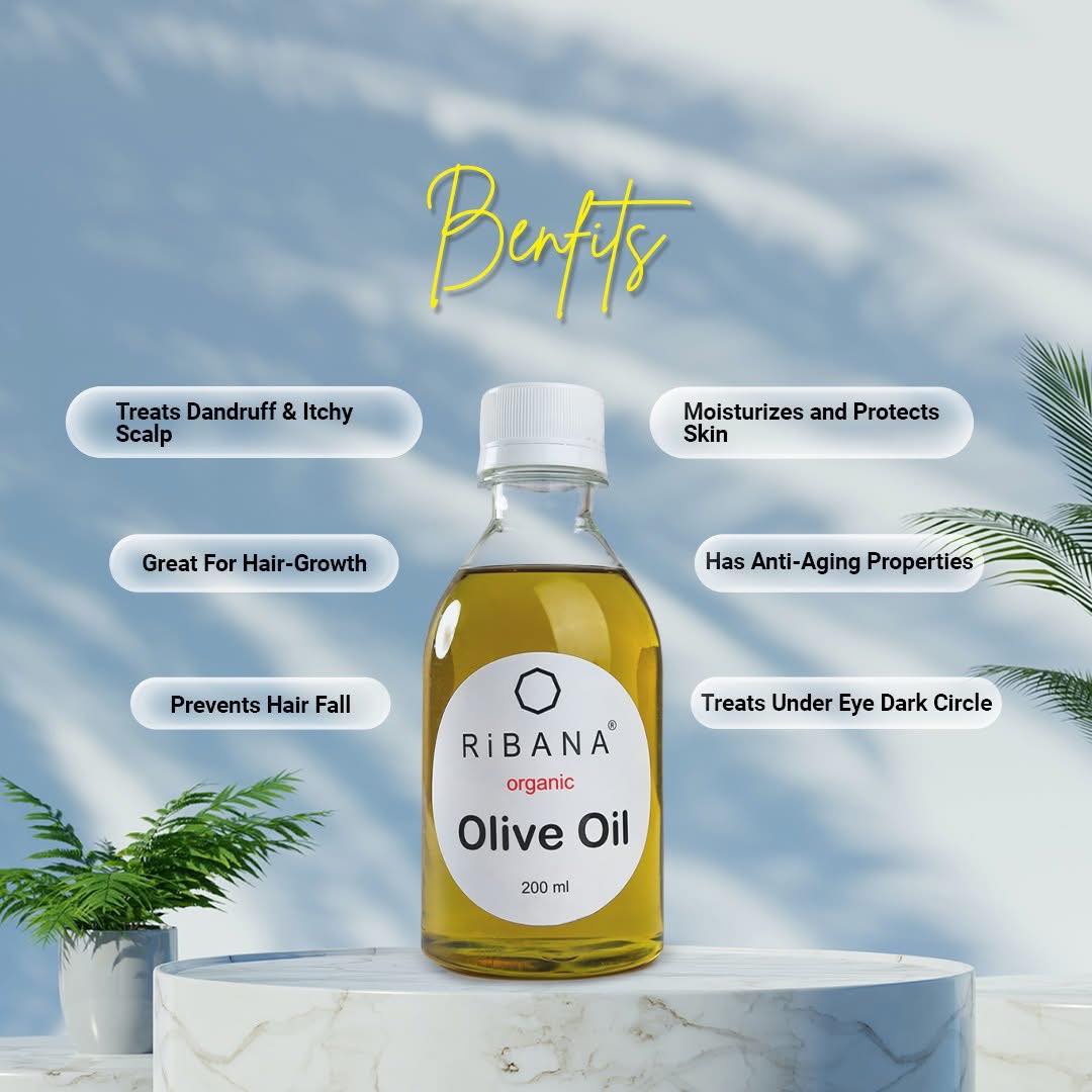 Ribana Olive Oil - 200 ML | ১০০% খাঁটি জয়তুনের তেল