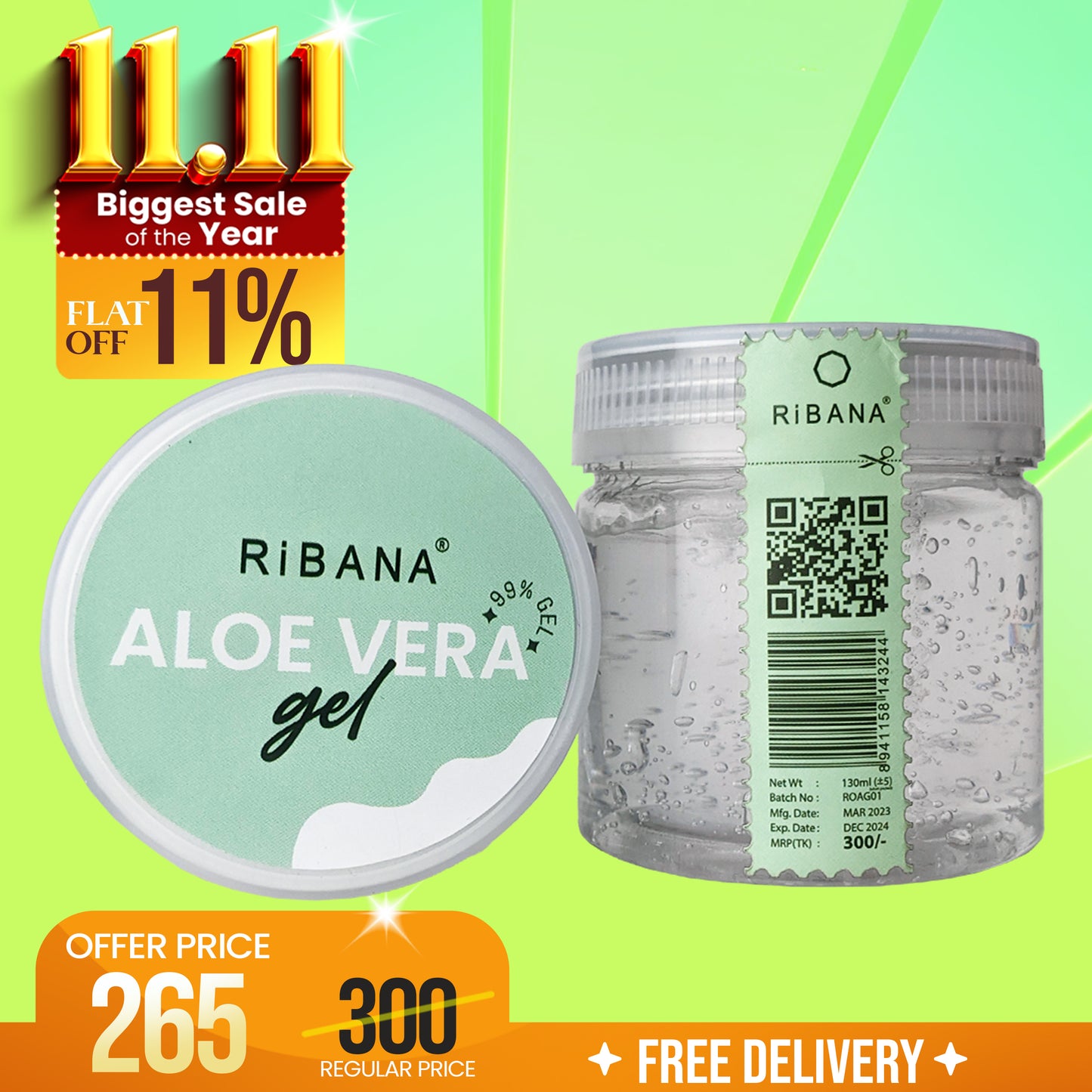 RiBANA Aloe Vera Gel - 130ml