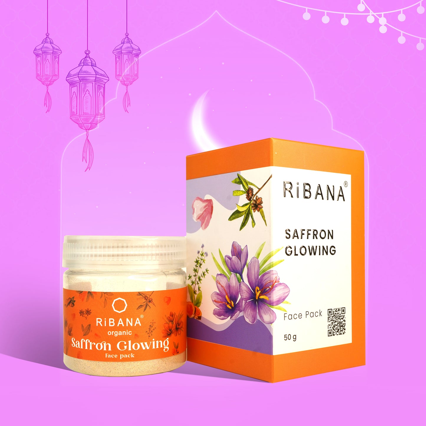 RiBANA Saffron Glowing Face Pack - 50gm