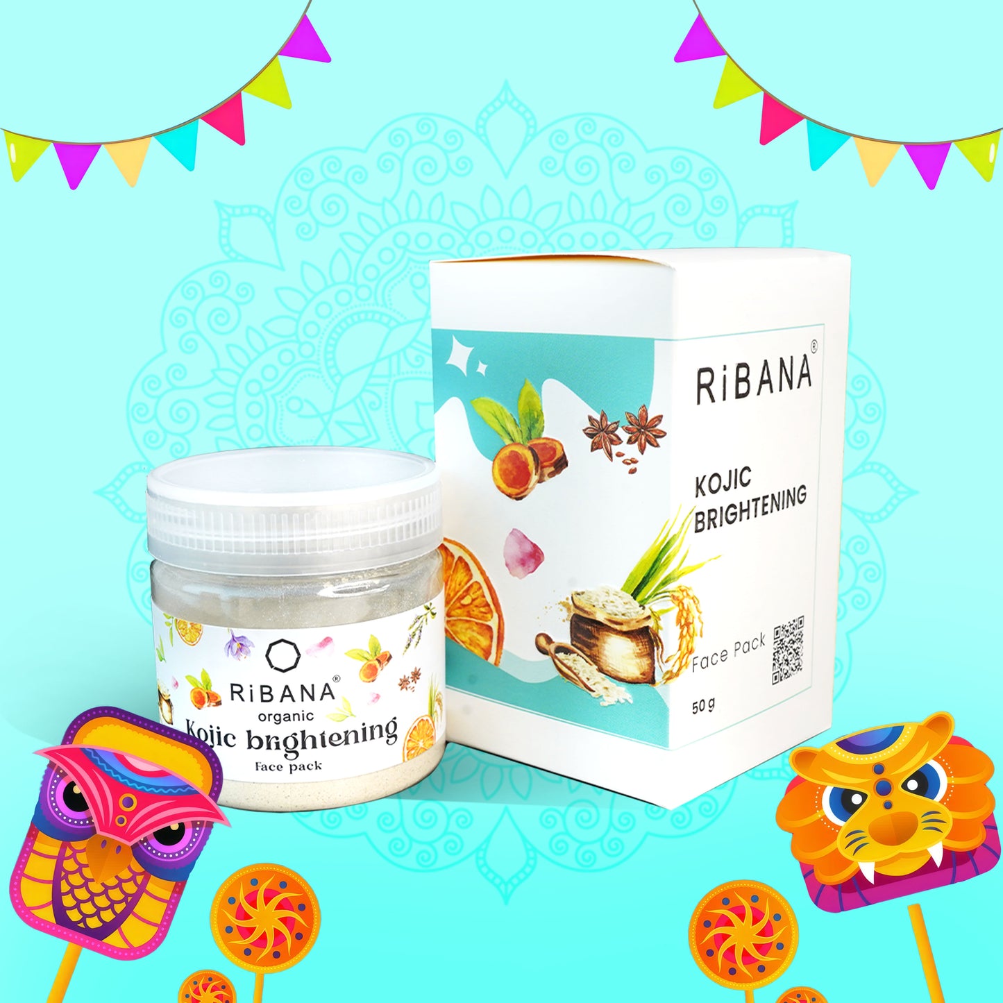RiBANA Kojic Brightening Face Pack - 50gm