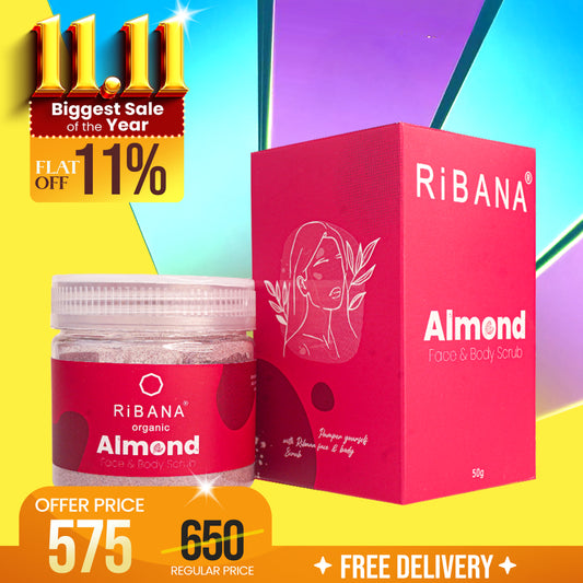 Ribana Almond Face & Body Scrub - 50gm