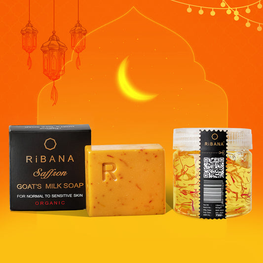 Ribana Glowup Mini Combo – Saffron Soap 50gm and Saffron Gel 130gm