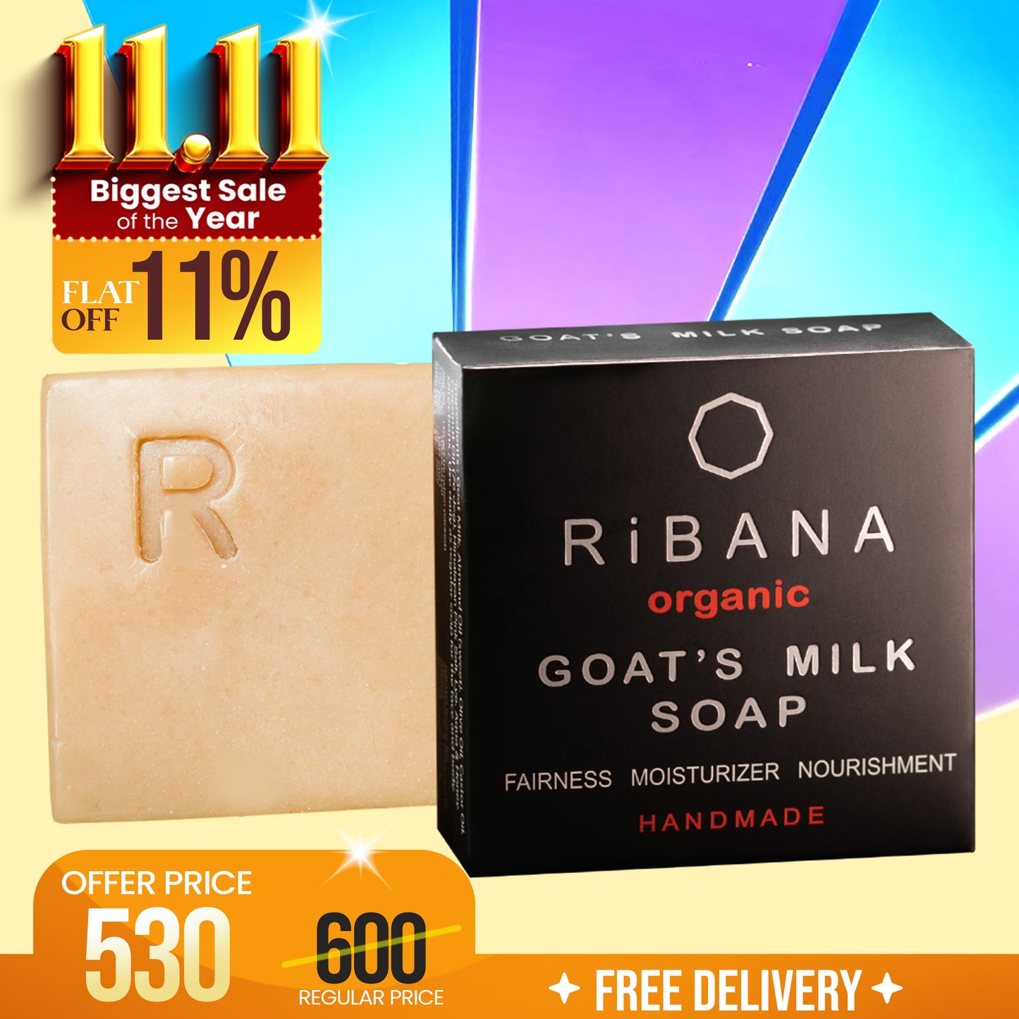 RiBANA Organic Goat's Milk Soap - 110gm