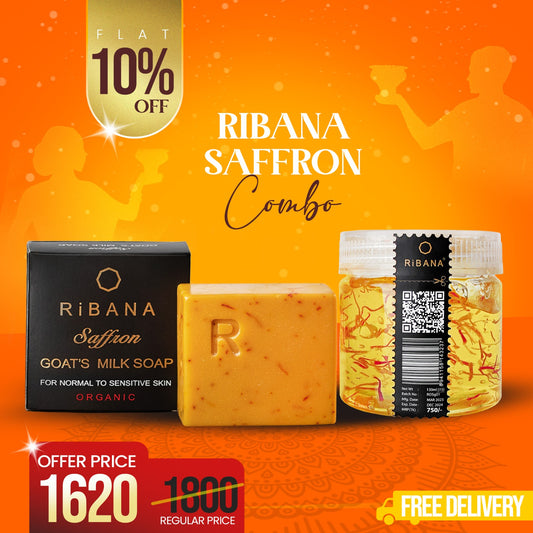 Ribana Exclusive Glowup Combo – Saffron Soap 100gm and Saffron Ge 130gm