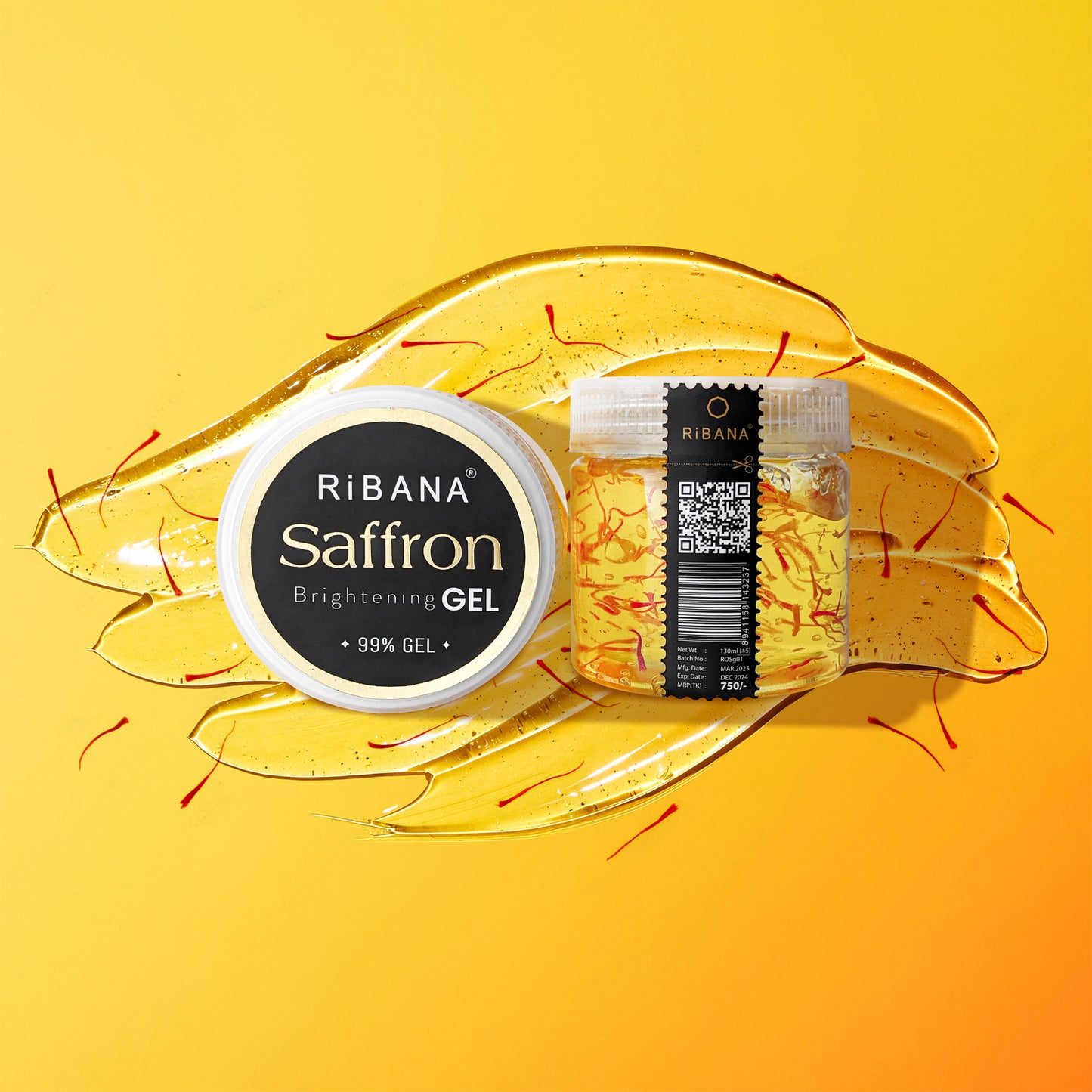 Saffron Gel 130ml - Ribana Saffron Soothing Gel for Glowing Skin